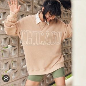 NEW/Never Worn American Eagle Waffle Sweatshirt “Chicago” on chest